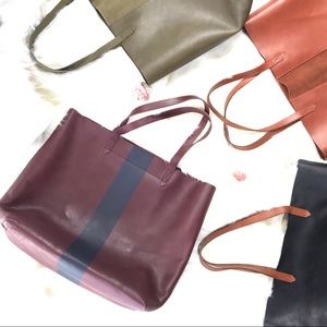 NWOT Madewell Paint Stripe Transport Leather Tote